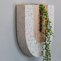 Calah Wall Planter - Green/Sand Terrazzo