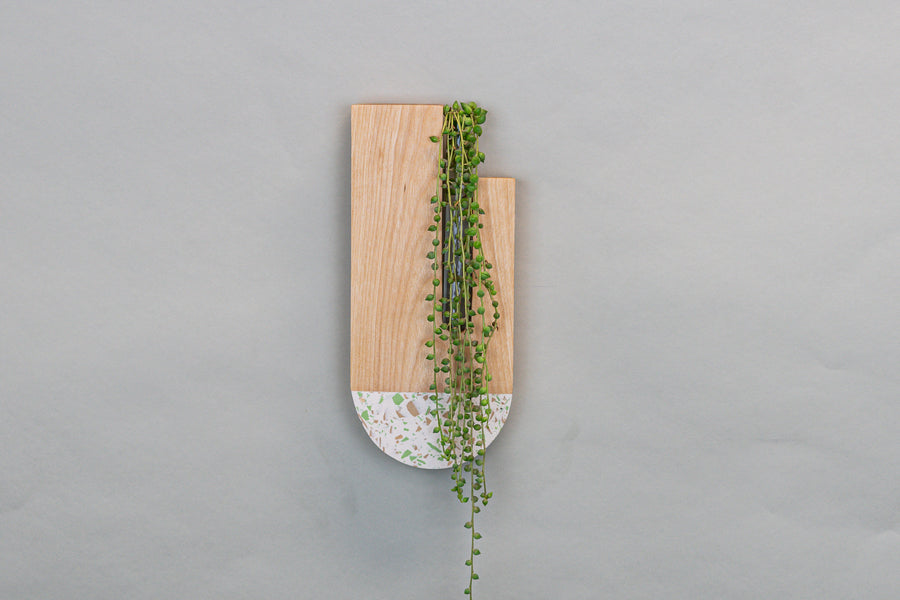 Olive Wall Planter - Green/Sand Terrazzo