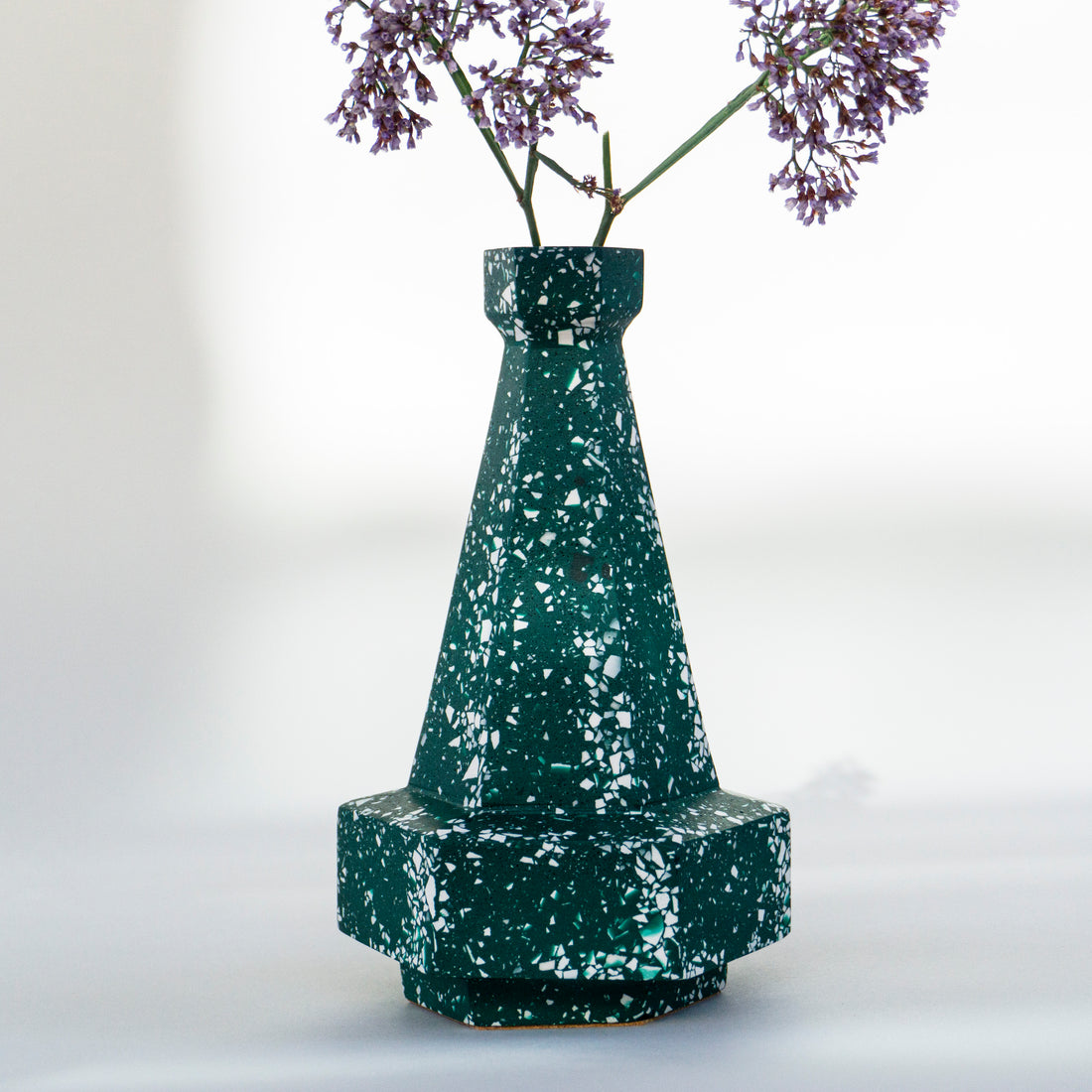 Vase Hexad 06 - Deep Jungle Green Terrazzo